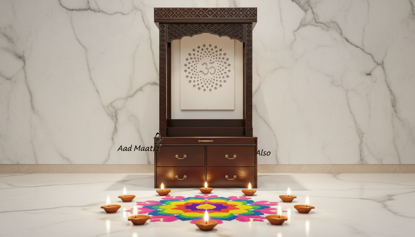 Modern Wooden Temple with LED